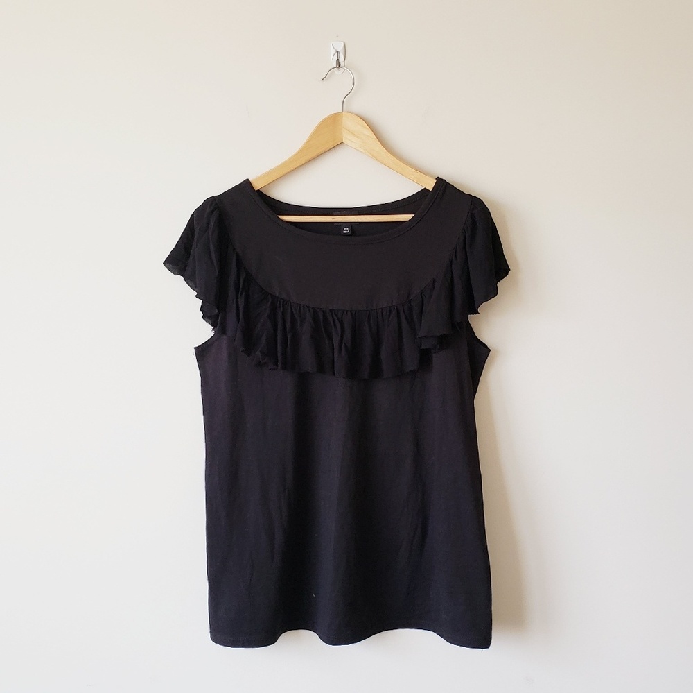Torrid Black Ruffle Tee Plus Size 00 - Picture 3 of 8